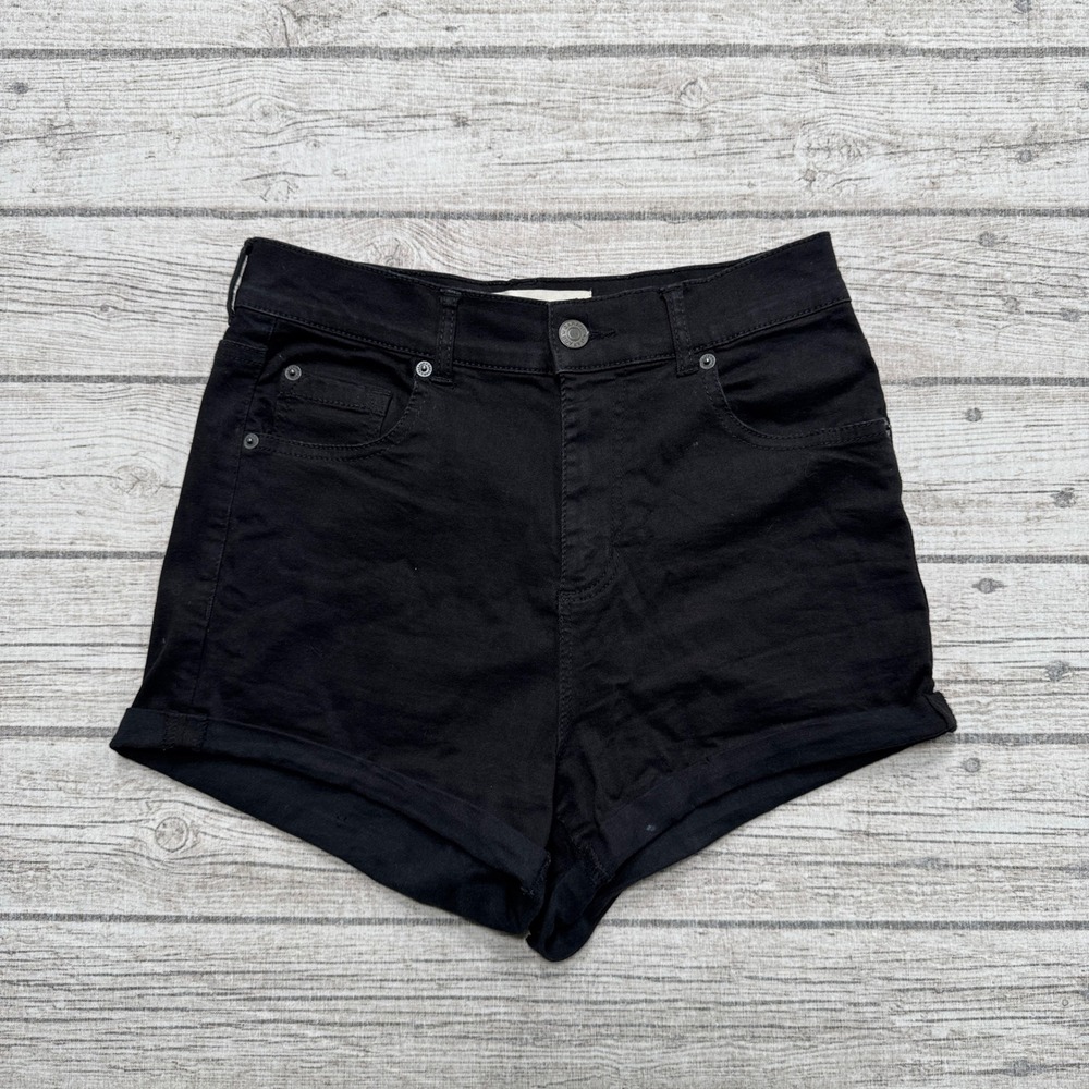 Garage Booty Shorts Women's 5 Black Denim High Waisted Modern Fit Stretch Summer
